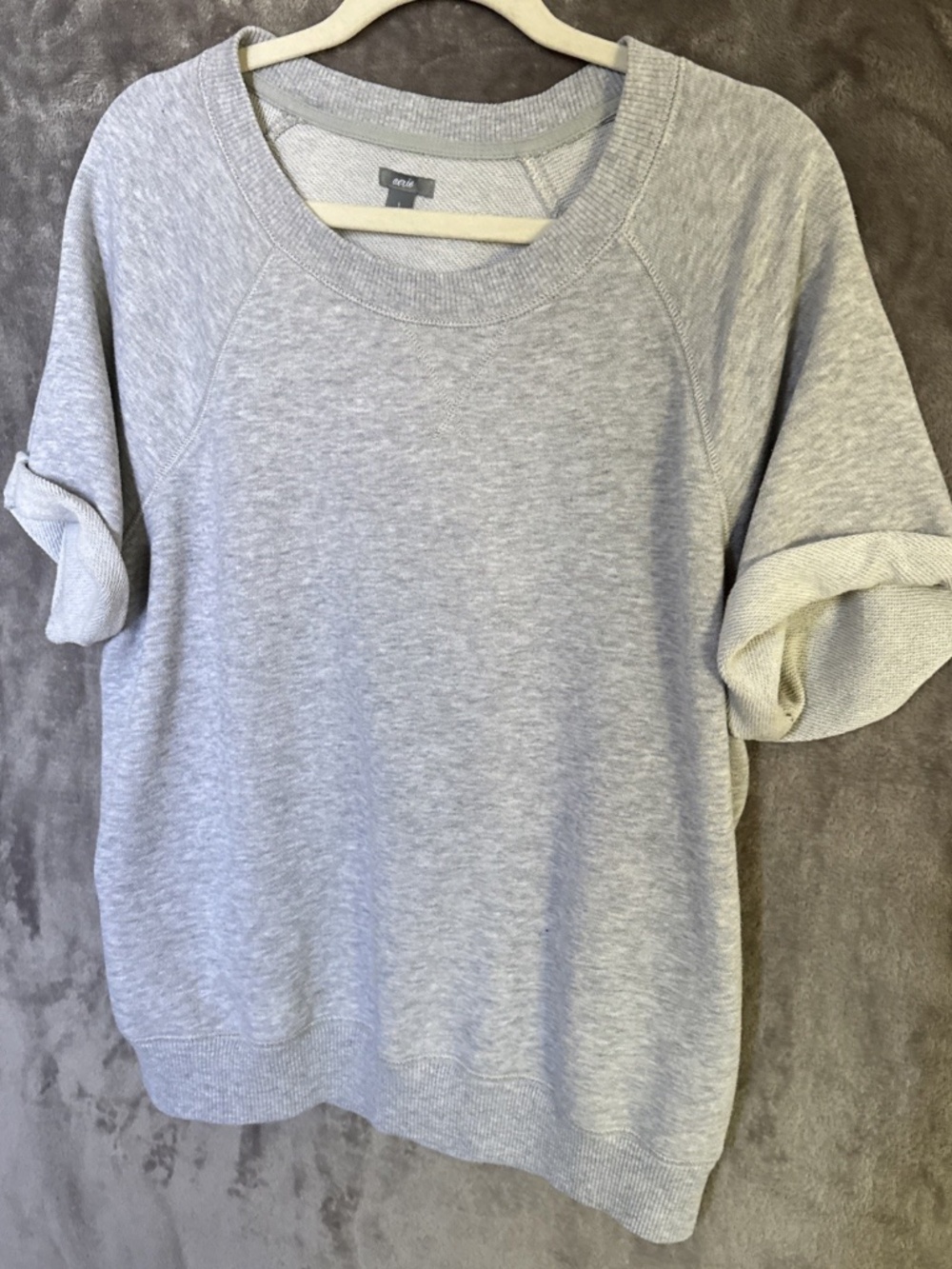 Aero Women’s Retro Active Short Sleeve Sweater | Gray | Size L | 80s 90s